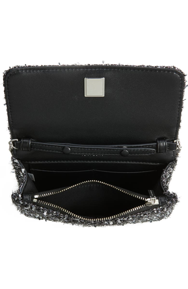 Tory Burch Mini Kira Chevron Tweed Tote, Alternate, color,