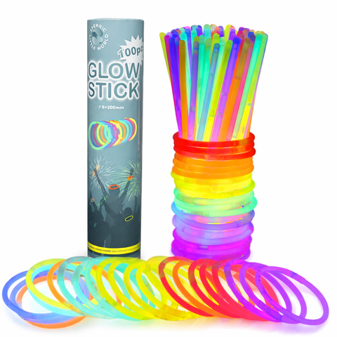 100-Piece Assorted Neon Glow Stick Party Set
