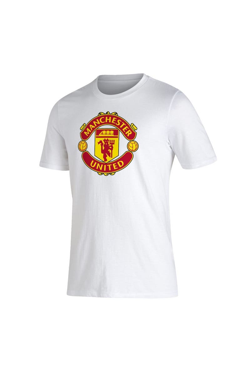 adidas Men's adidas White Manchester United Three-Stripe T-Shirt, Alternate, color, 