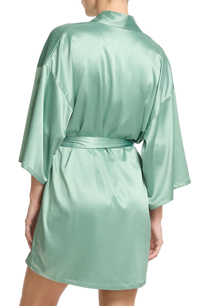 Hanky Panky Happily Ever After Satin Wrap Robe, Alternate, color, Green Tea