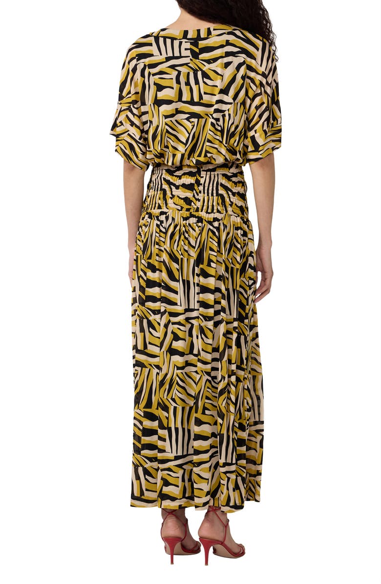 Diane von Furstenberg Lola Geo Print Maxi Dress, Alternate, color, Sun Tiger Lemon Curry