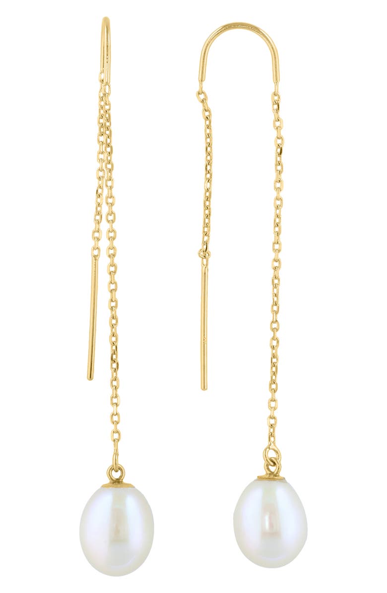 EFFY Freshwater Pearl Threader Drop Earrings, Alternate, color, 