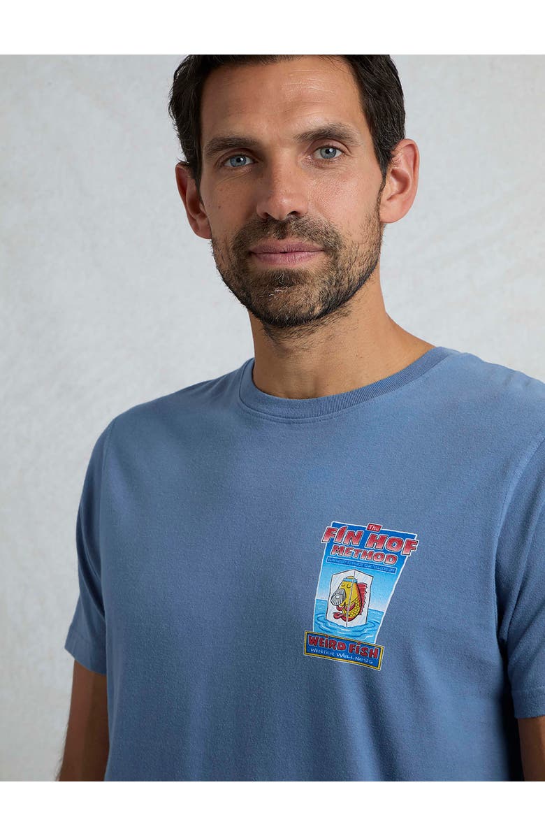 Weird Fish Fin Hof Back Print Artist T-Shirt, Alternate, color, Mid Blue