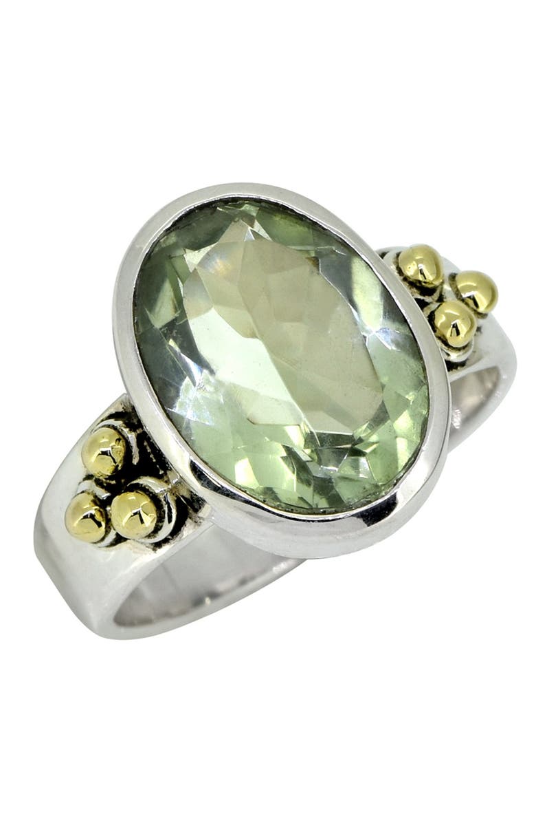 NITYA Sterling Silver Brass Prasiolite Ring, Main, color,