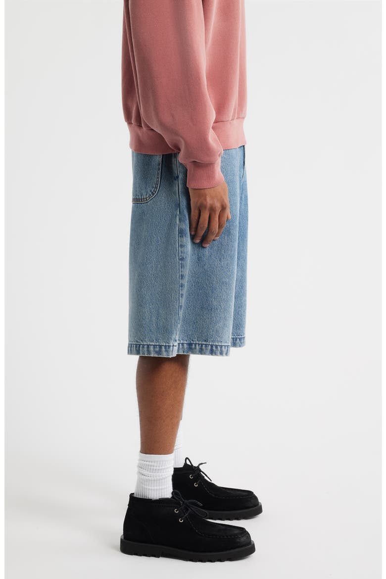 Big Baggy Denim Shorts, Alternate, color, PALE INDIGO