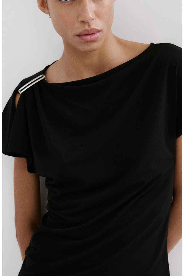 Metal Detail T-Shirt, Alternate, color, BLACK