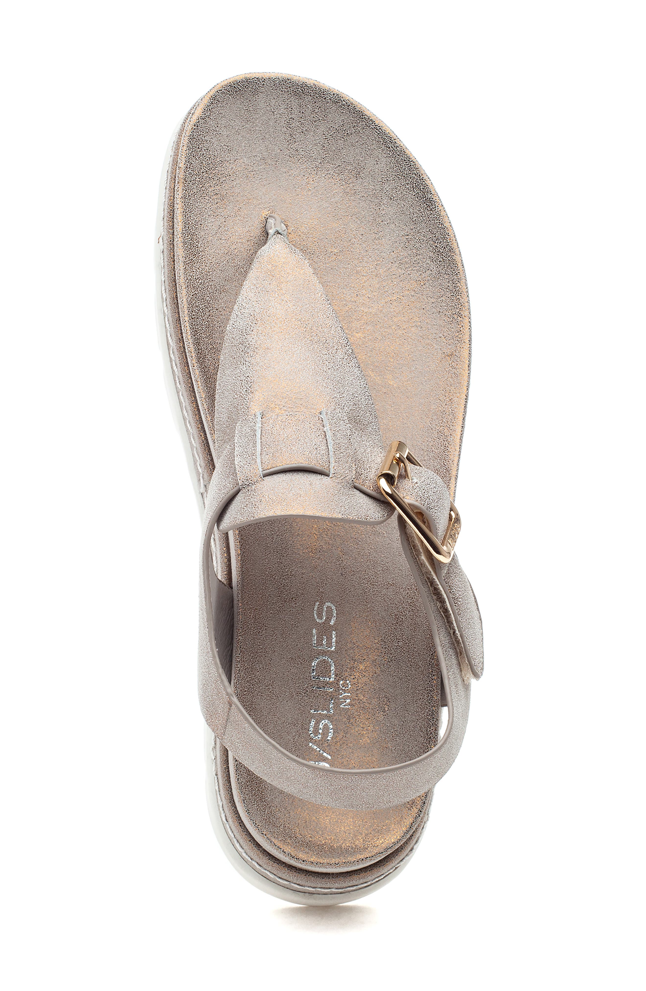 Becky Platform Sandal, Alternate, color, BRONZE WASH LEATHER