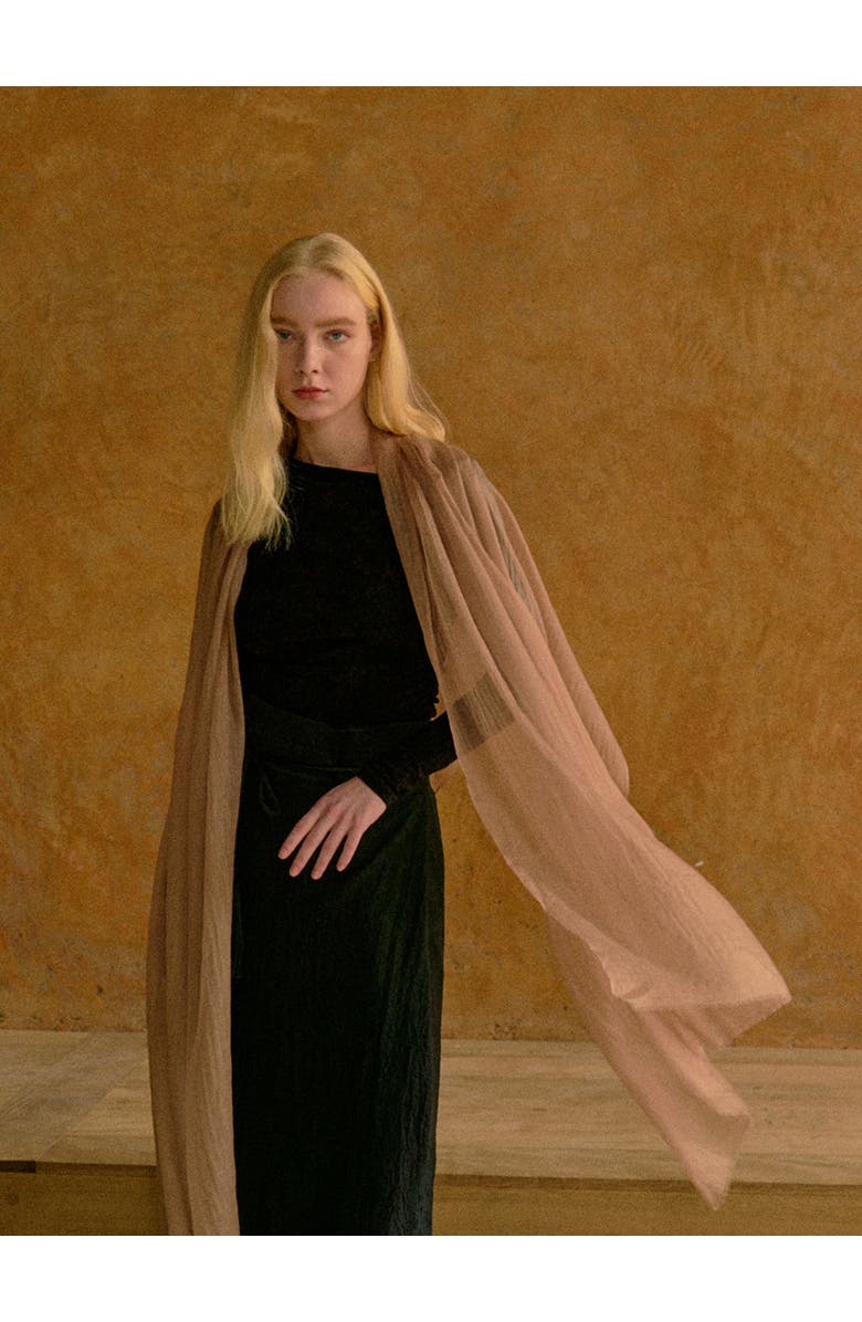 Lost Pattern "Featherlight" Oversized Cashmere Scarf, Alternate, color, Light Tan