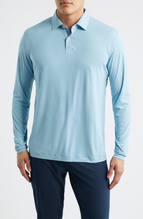Featherweight Stripe Long Sleeve Performance Polo
