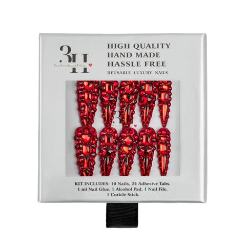 Scarlet Flame Luxury Handmade Press On Nails
