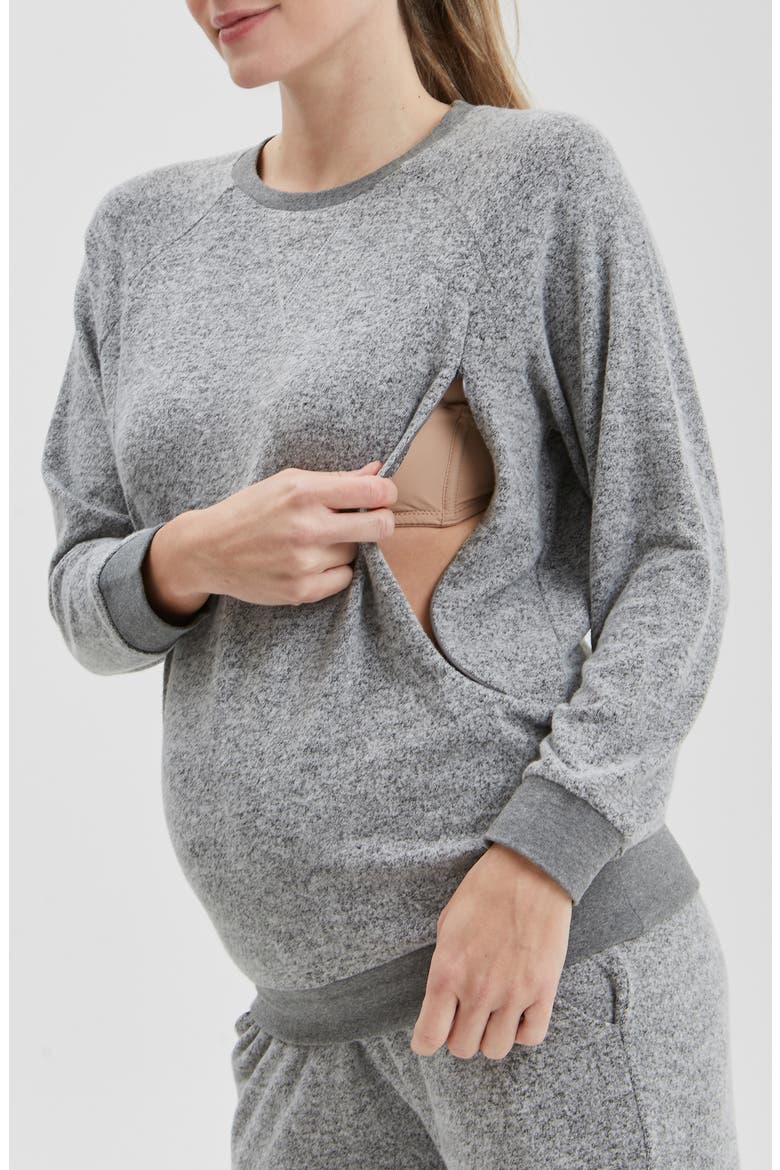 Heart On My Sleeve Nursing Sweatshirt, Alternate, color, GREY