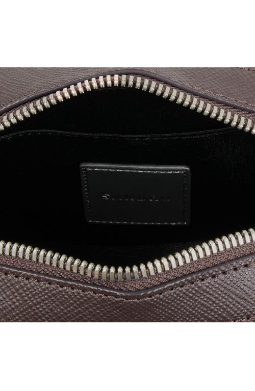 Sandro Small Synthetic Leather Bag In Chocolate