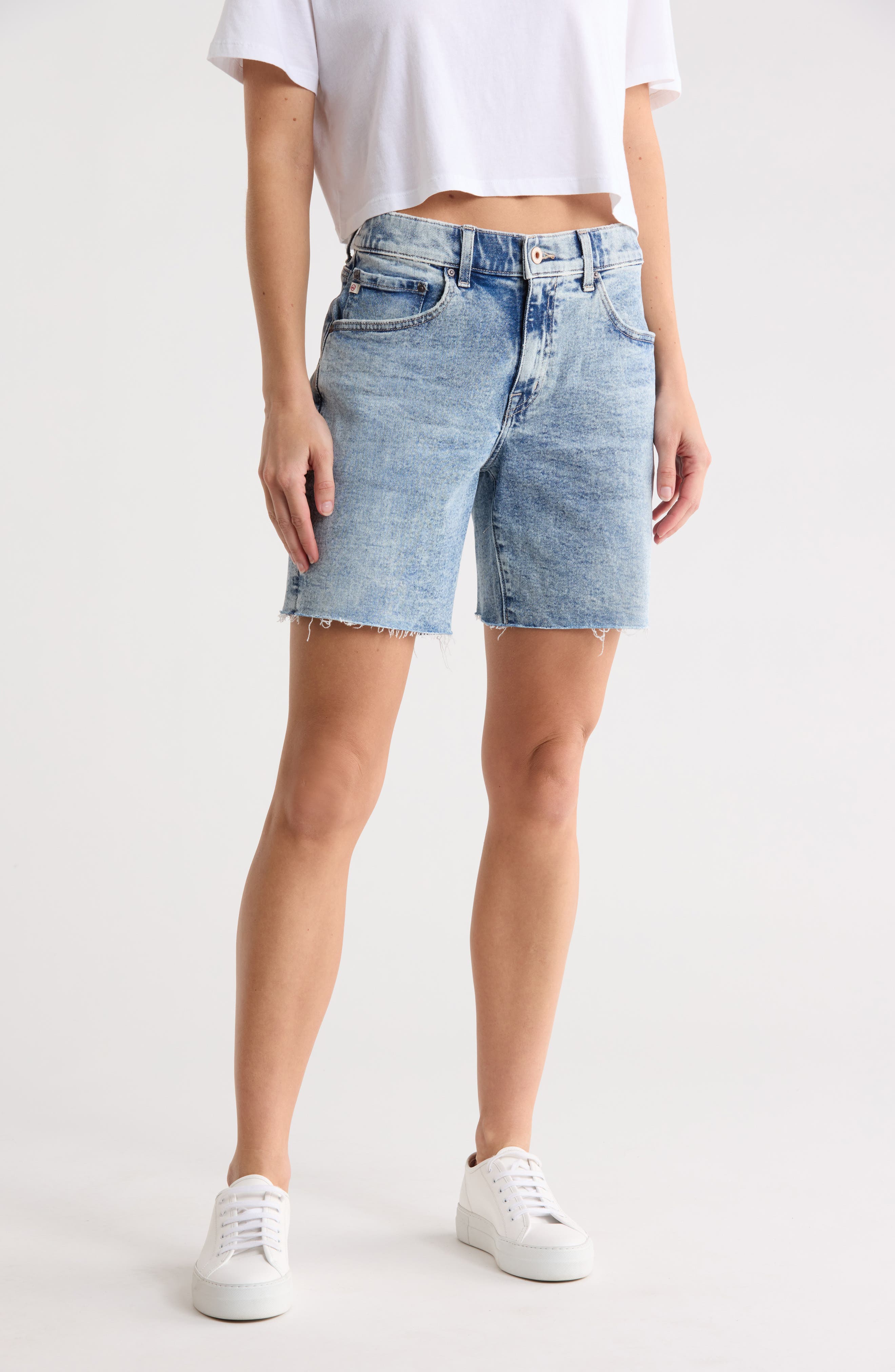 AG Ex-Boyfriend Mid Thigh Denim Shorts