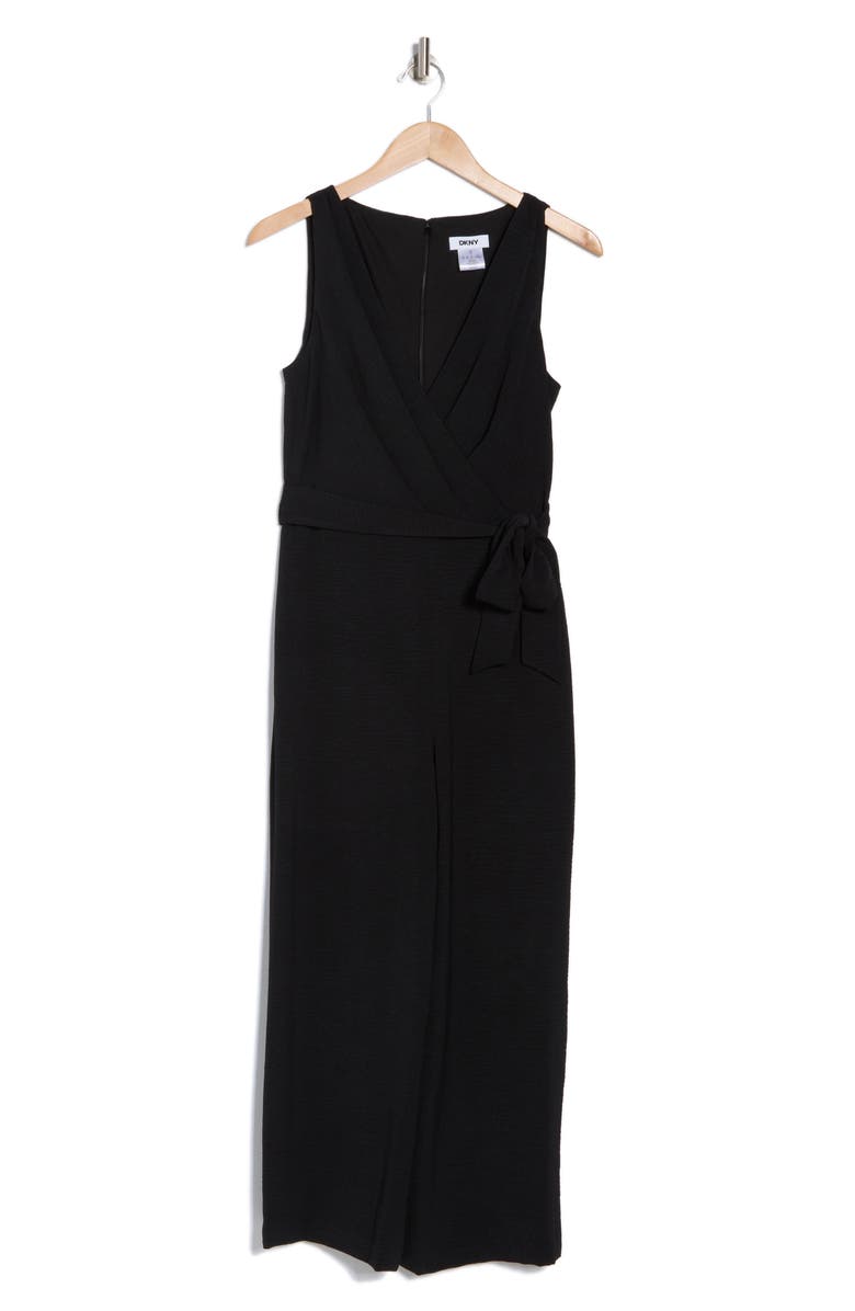 DKNY Sleeveless Tie Waist Jumpsuit, Alternate, color, 