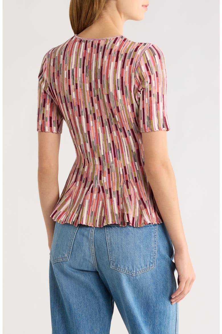 Samira Mulitcolor Short Sleeve Top, Alternate, color, ROSEWOOD