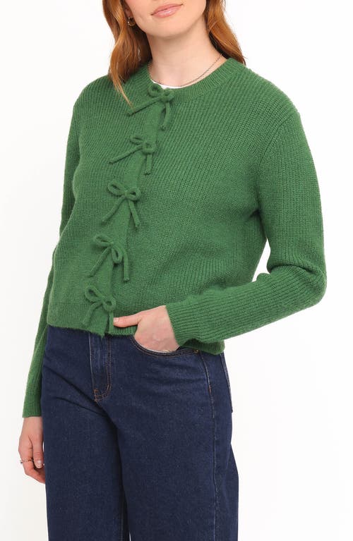 Petal And Pup Petal & Pup Wilde Bow Front Cardigan In Green