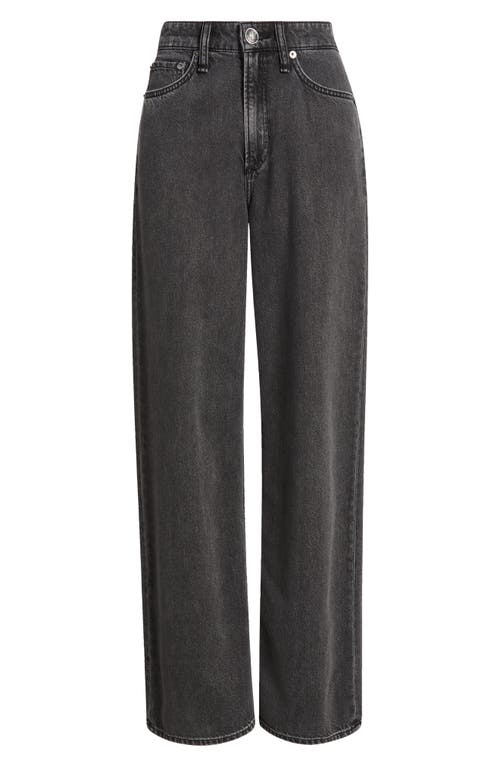 Rag & Bone Featherweight Logan High Waist Wide Leg Jeans In Black