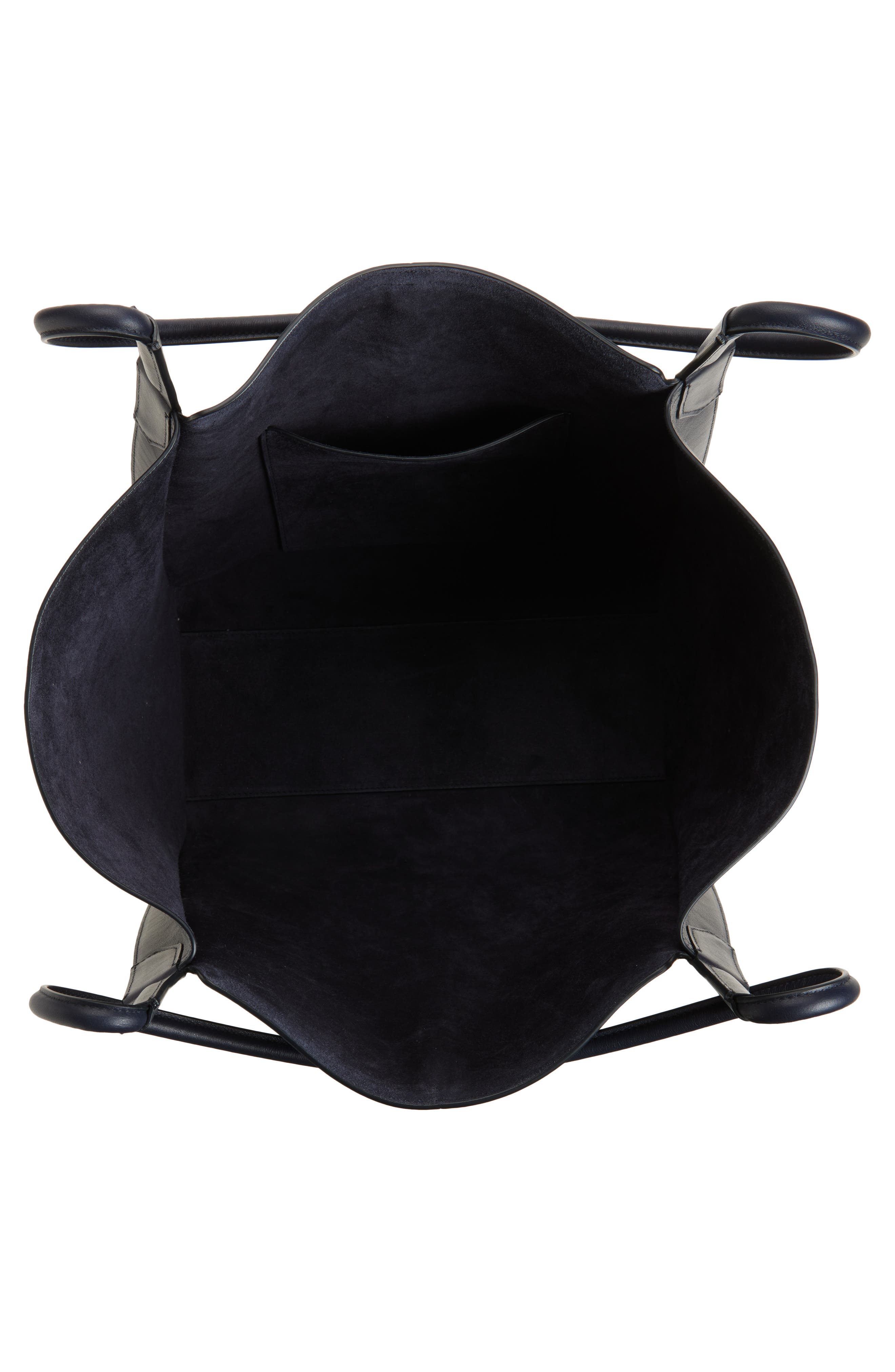 Victoria Beckham Small Victoria Leather Tote, Alternate, color, Navy