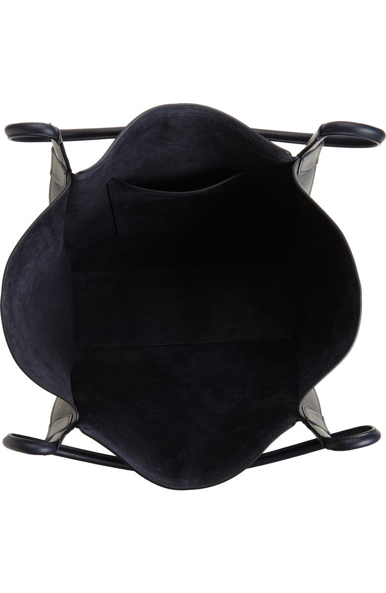 Victoria Beckham Small Victoria Leather Tote, Alternate, color, Navy