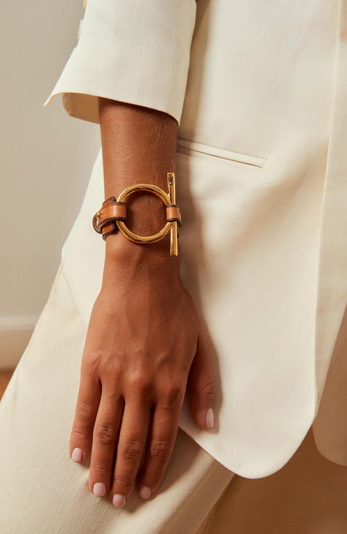 Cxc Omega Leather Bracelet In Brown