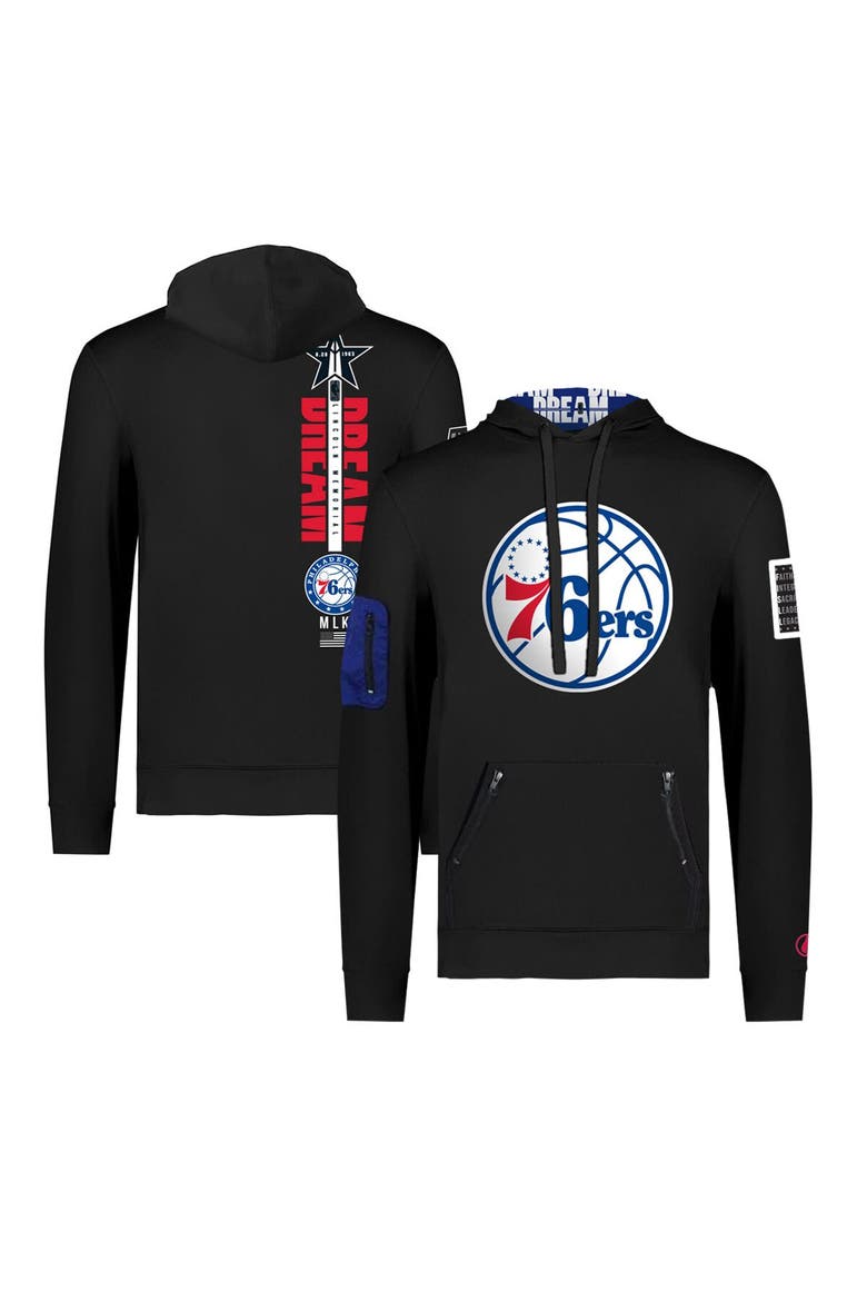 Unisex FISLL x Black History Collection  Black Philadelphia 76ers Pullover Hoodie, Main, color, Black