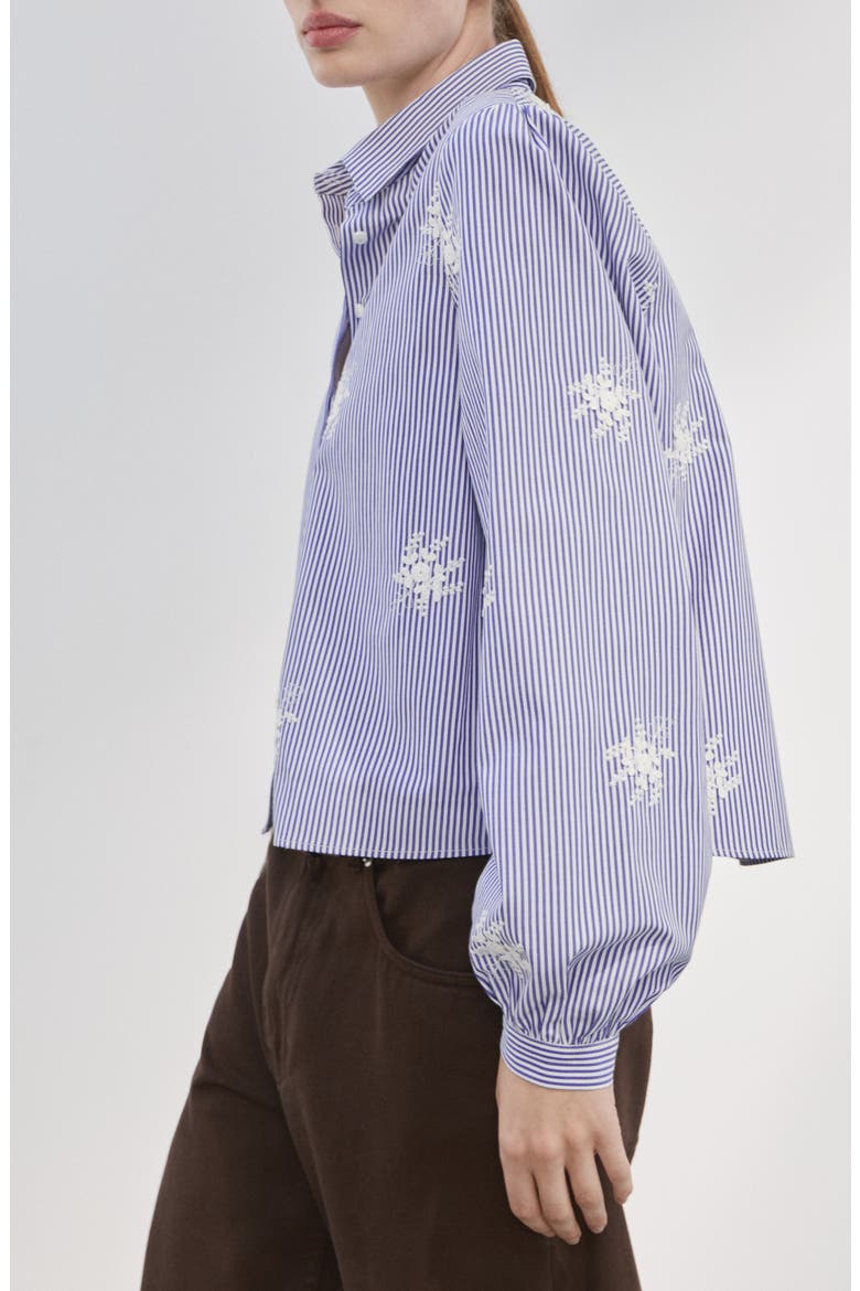 Embroidered Stripe Shirt, Alternate, color, SKY BLUE