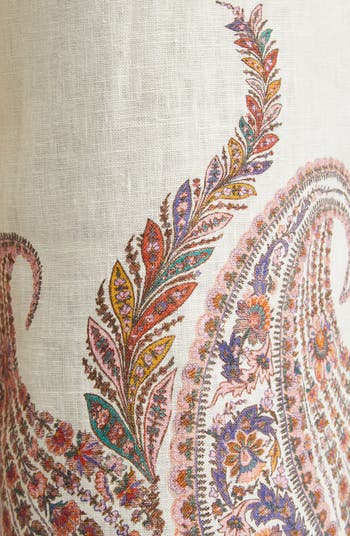 Zimmermann Rhiannon Paisley Print Belted Linen Flare Pants