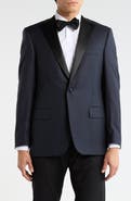 Heritage Gold Navy Jacquard Wool & Silk Blend Sport Coat