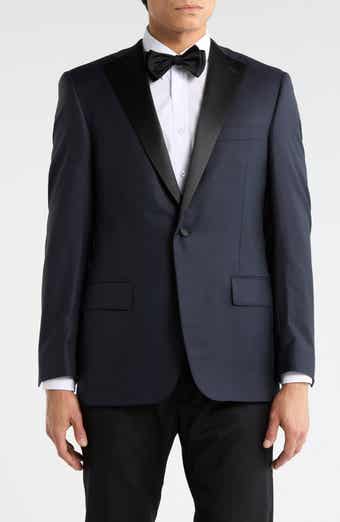 Heritage Gold Navy Jacquard Wool & Silk Blend Sport Coat