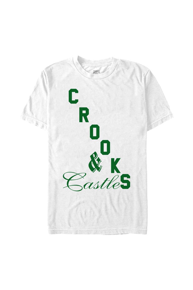 Men's Crooks & Castles Green Big Bold Logo  Graphic T-Shirt, Main, color, White