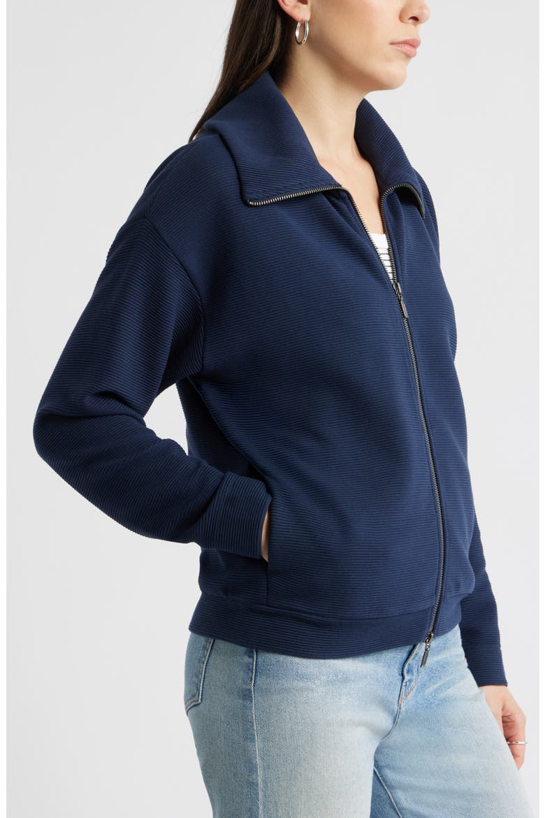 Ottoman Knit Bomber Jacket, Alternate, color, NAVY STILL