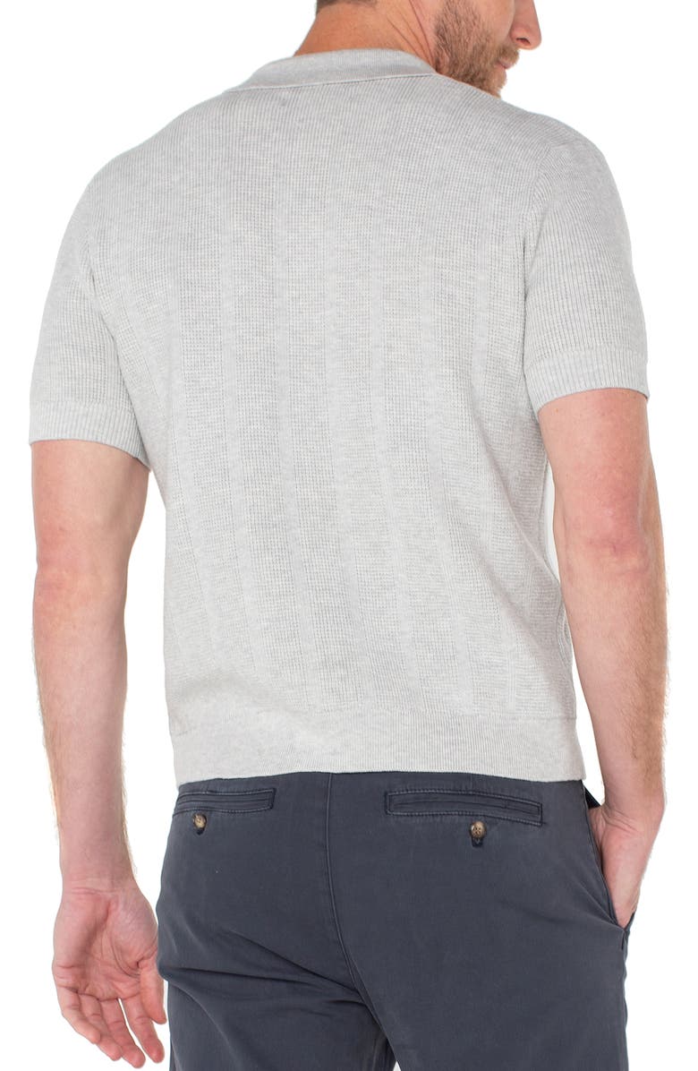 Liverpool Texture Stripe Polo Sweater, Alternate, color, Light Heather Grey