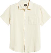 DARK SEAS Textured Short Sleeve Cotton Button-Up Shirt