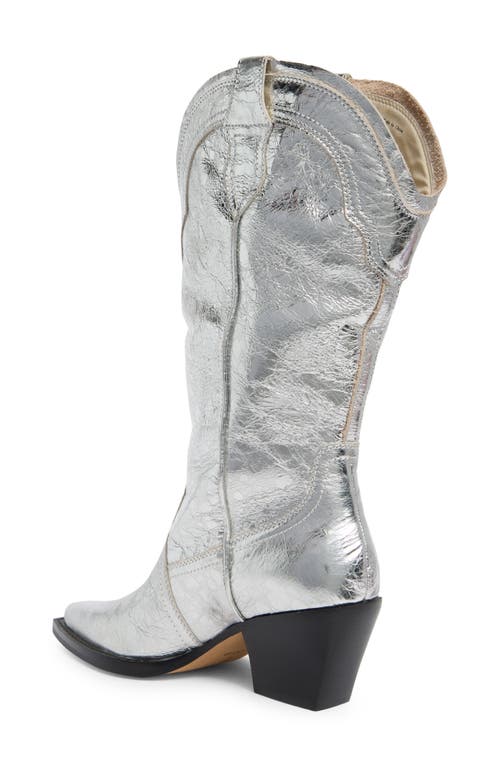 Dolce Vita Rasima Metallic Cowboy Boot In Silver