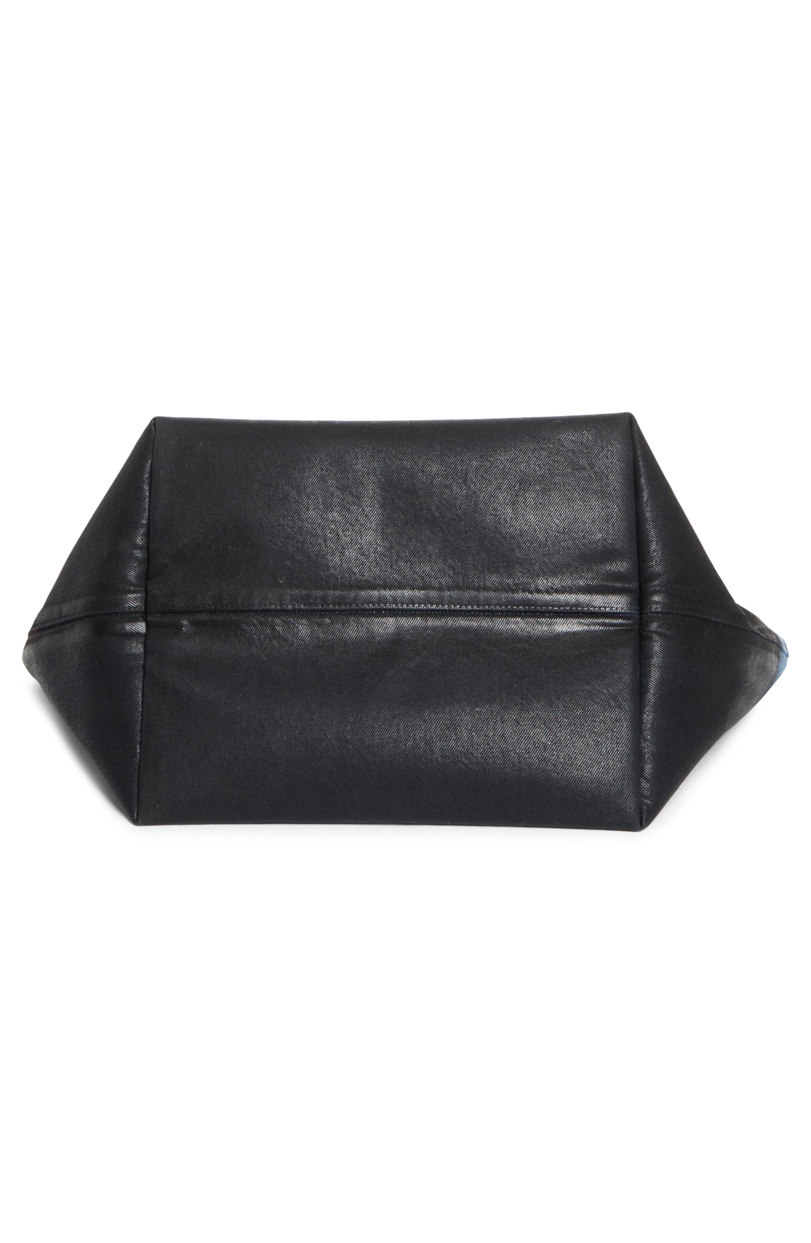 Alexander Wang Punch Dip Coated Denim Tote, Alternate, color, Vintage Marbled Blue / Black