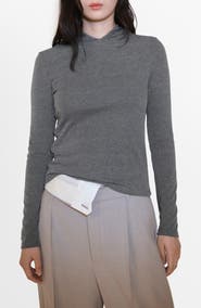 MANGO Long Sleeve Hooded T-Shirt