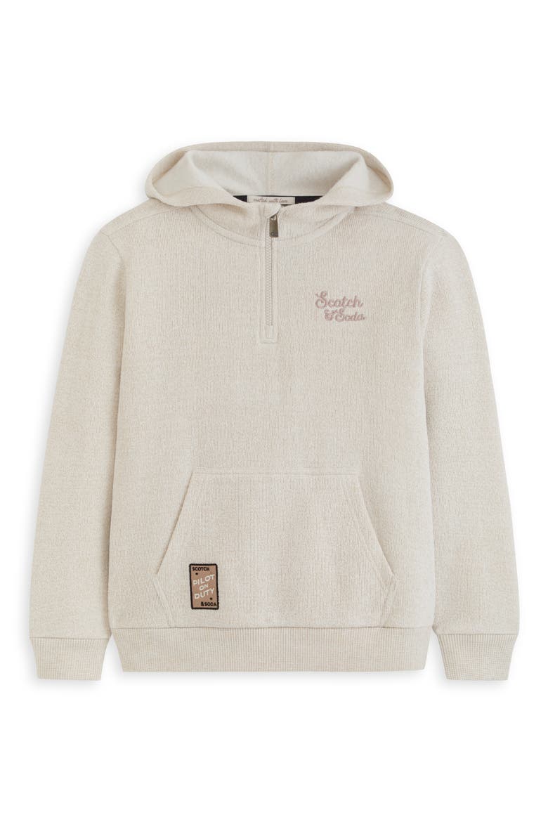 Kids' Fleece Quarter Zip Hoodie, Main, color, EGGNOG