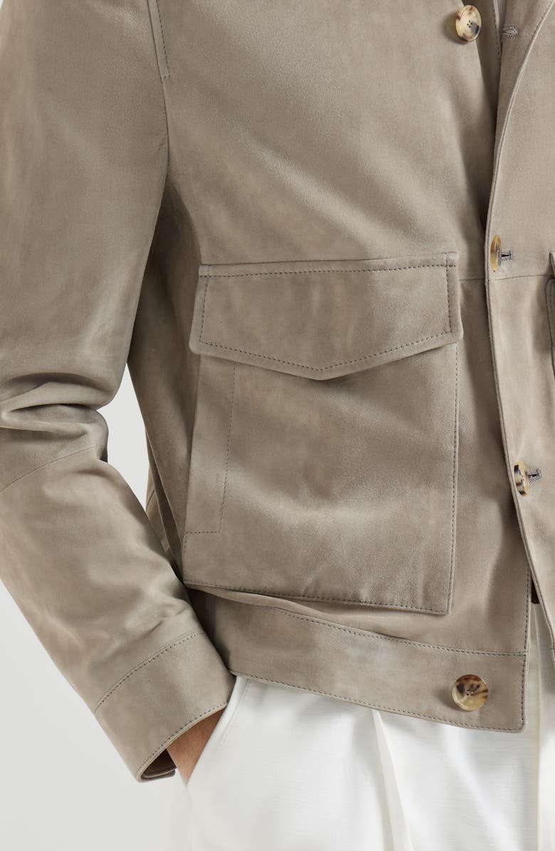 Brunello Cucinelli Suede jacket, Alternate, color, Khaki