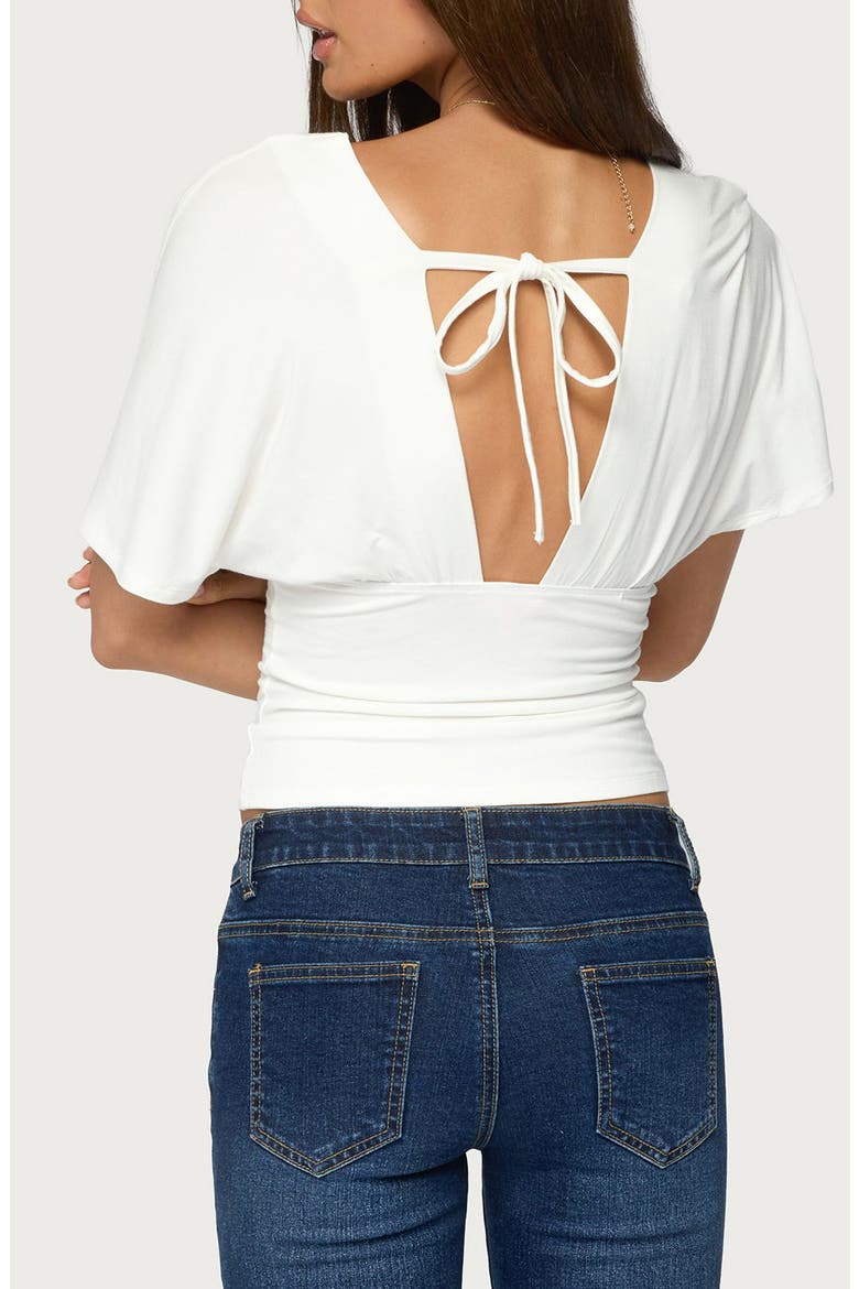 Betee Flutter Plunge Neck Top, Alternate, color, CREAM