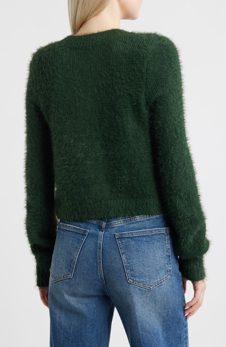 All in Favor Fuzzy Cardigan, Alternate, color, Hunter