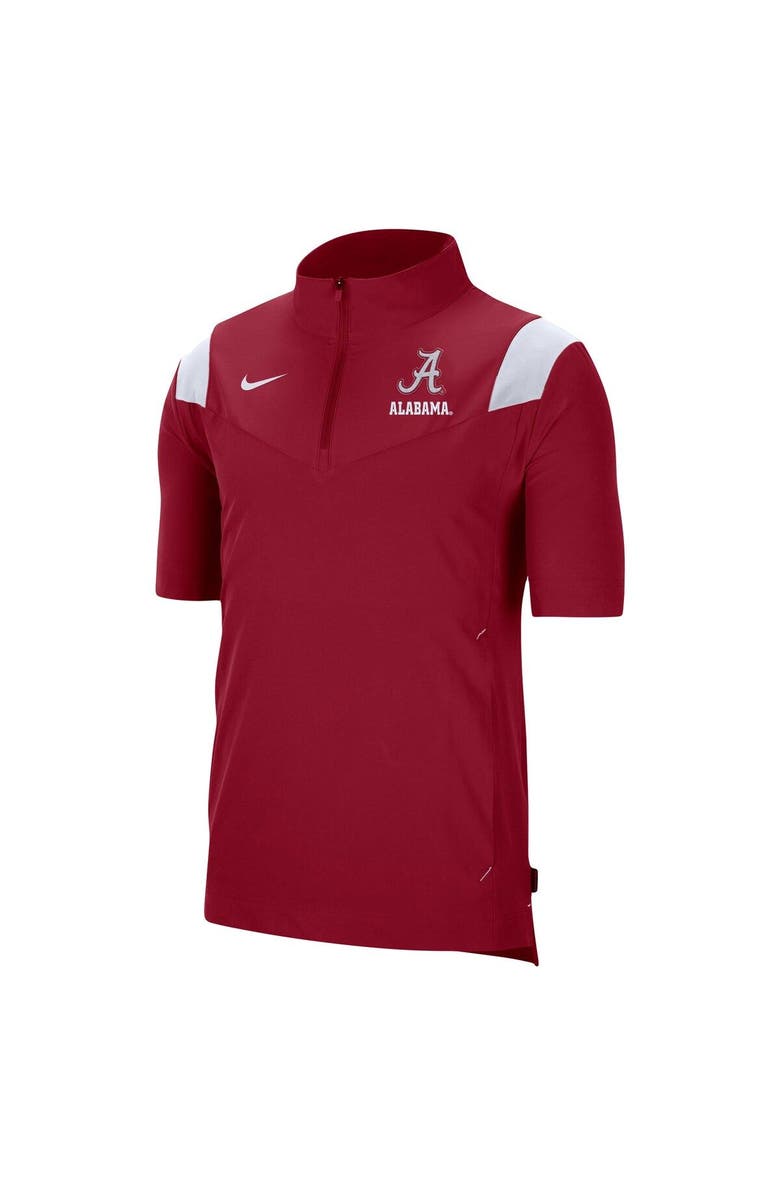 Nike Men's Nike Crimson Alabama Crimson Tide Coach Short Sleeve Quarter-Zip Jacket, Alternate, color, Crimson