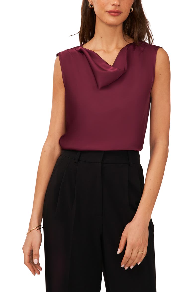 Cowl Neck Sleeveless Top, Main, color, GRAPE WINE