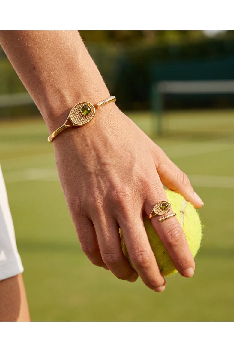 Tennis Racket 'You Are Serving' Wrap Ring, Alternate, color, Gold