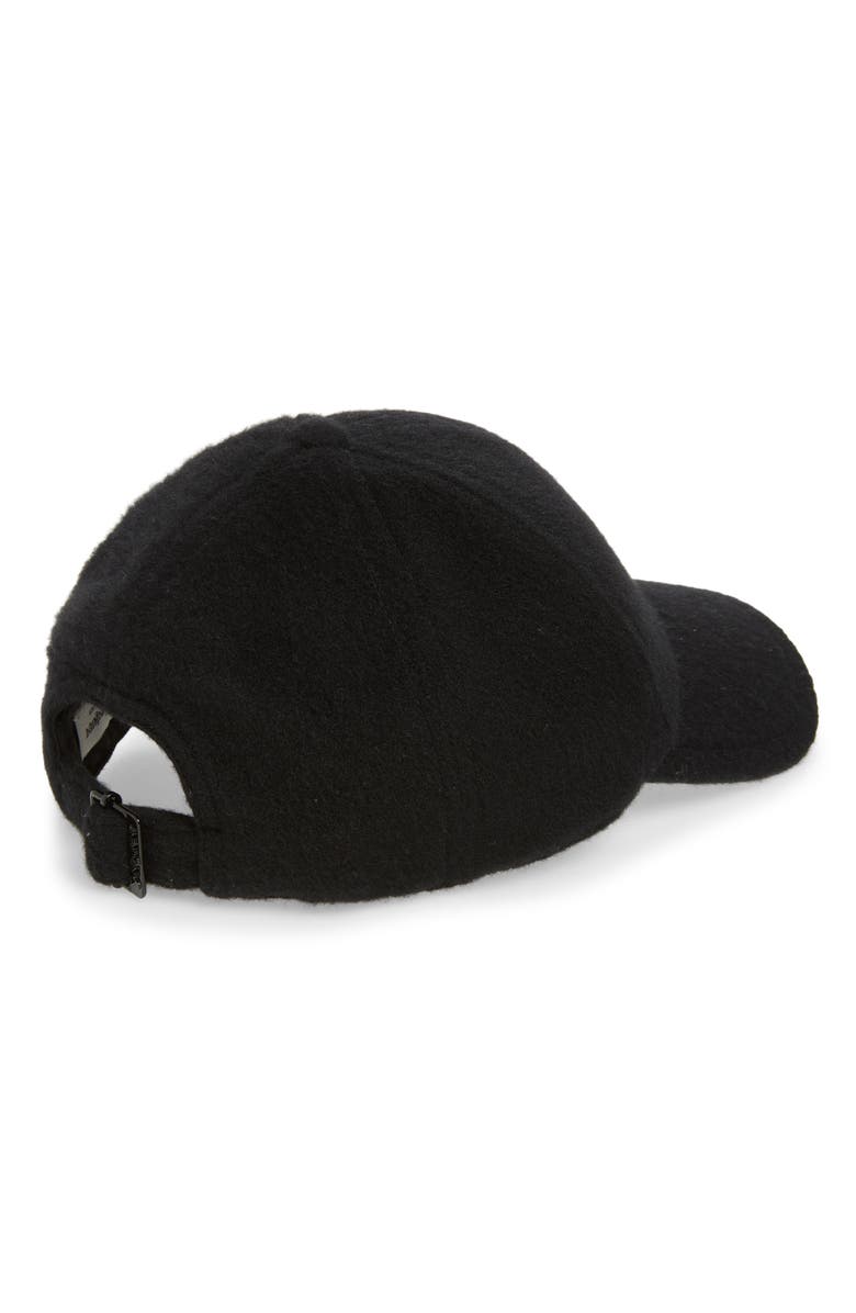 Saint Laurent Signature Vintage Cashmere Baseball Cap, Alternate, color, Black