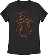 Friends Women's Friends Happy Turkey Day Icon Graphic T-Shirt