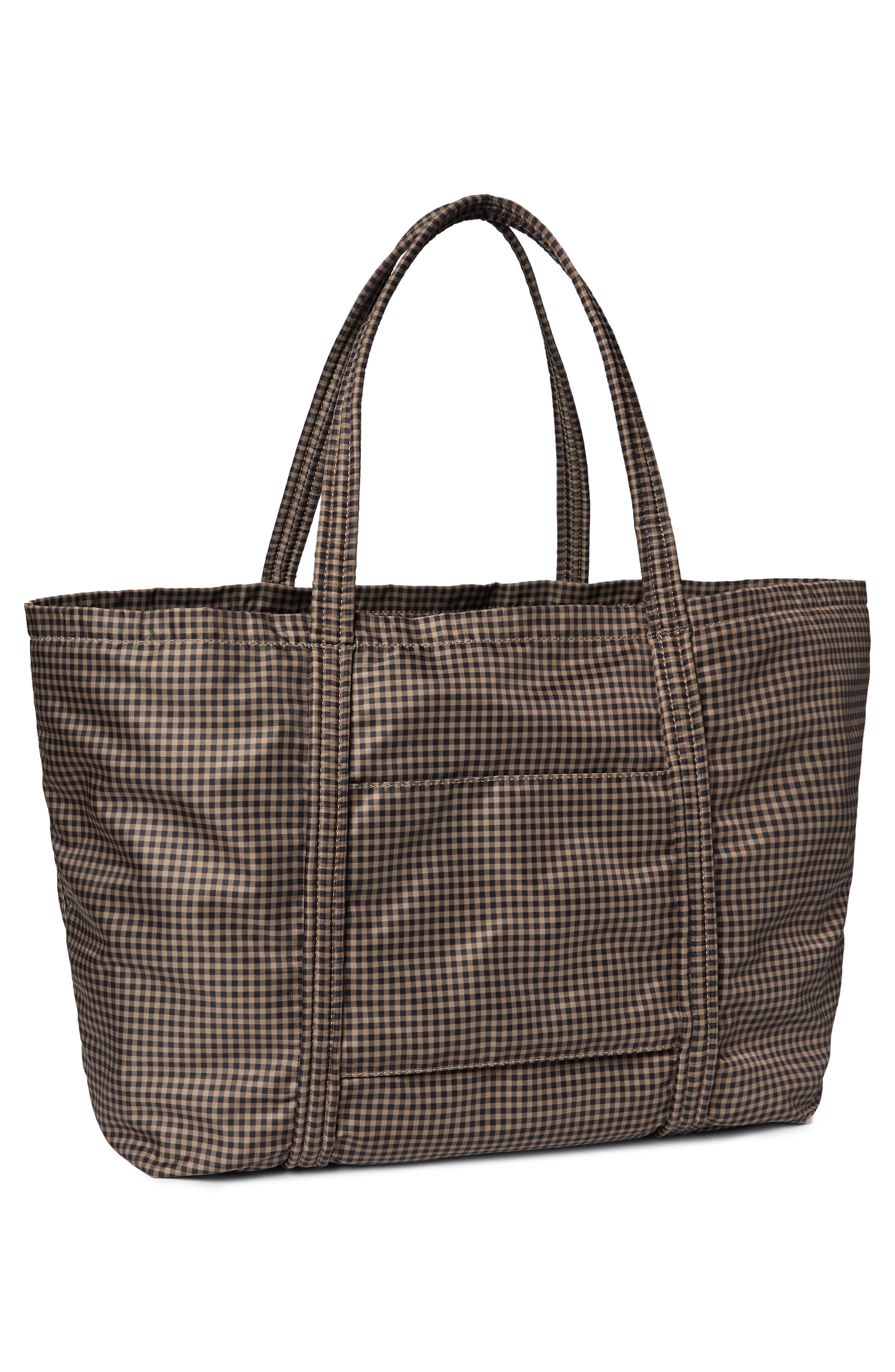 Loeffler Randall Dina Travel Tote, Alternate, color, Brown/ Black Check