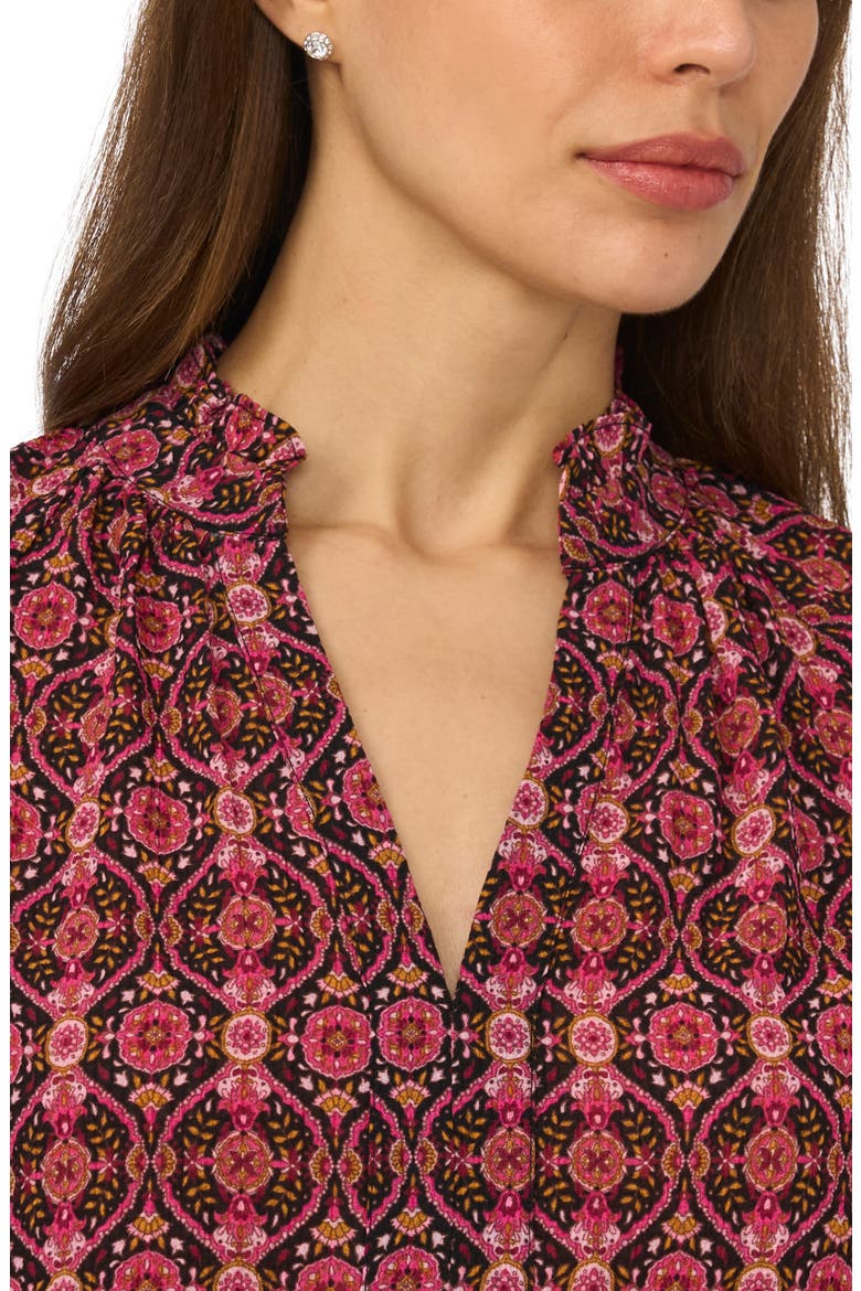 Paisley Crepe Top, Alternate, color, RICH BLACK/ BURGUNDY