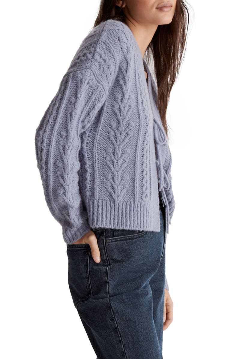Madewell Cable Tie Front Cardigan Sweater, Alternate, color,