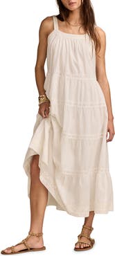Lucky Brand Market Day Sleeveless Tiered Maxi Dress
