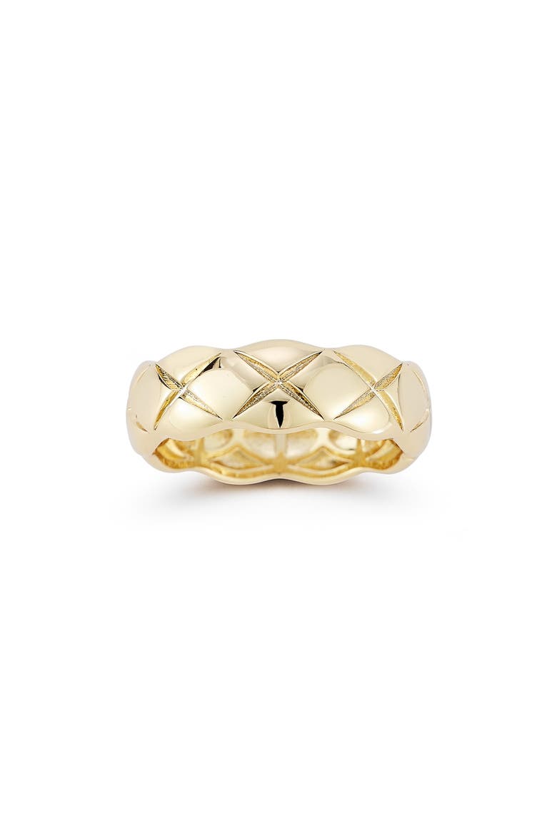 Quilted Band Ring, Alternate, color, GOLD